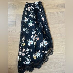 ASOS Floral Wrap Lace Maxi Skirt